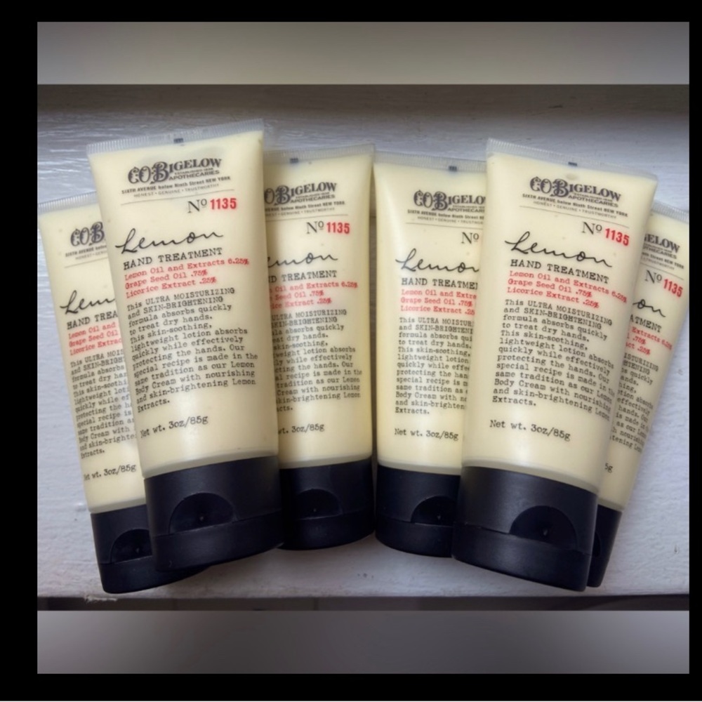 9 bottles of 3 oz C.O. Bigelow Lemon Hand Treatment, light-weight moisturizer.